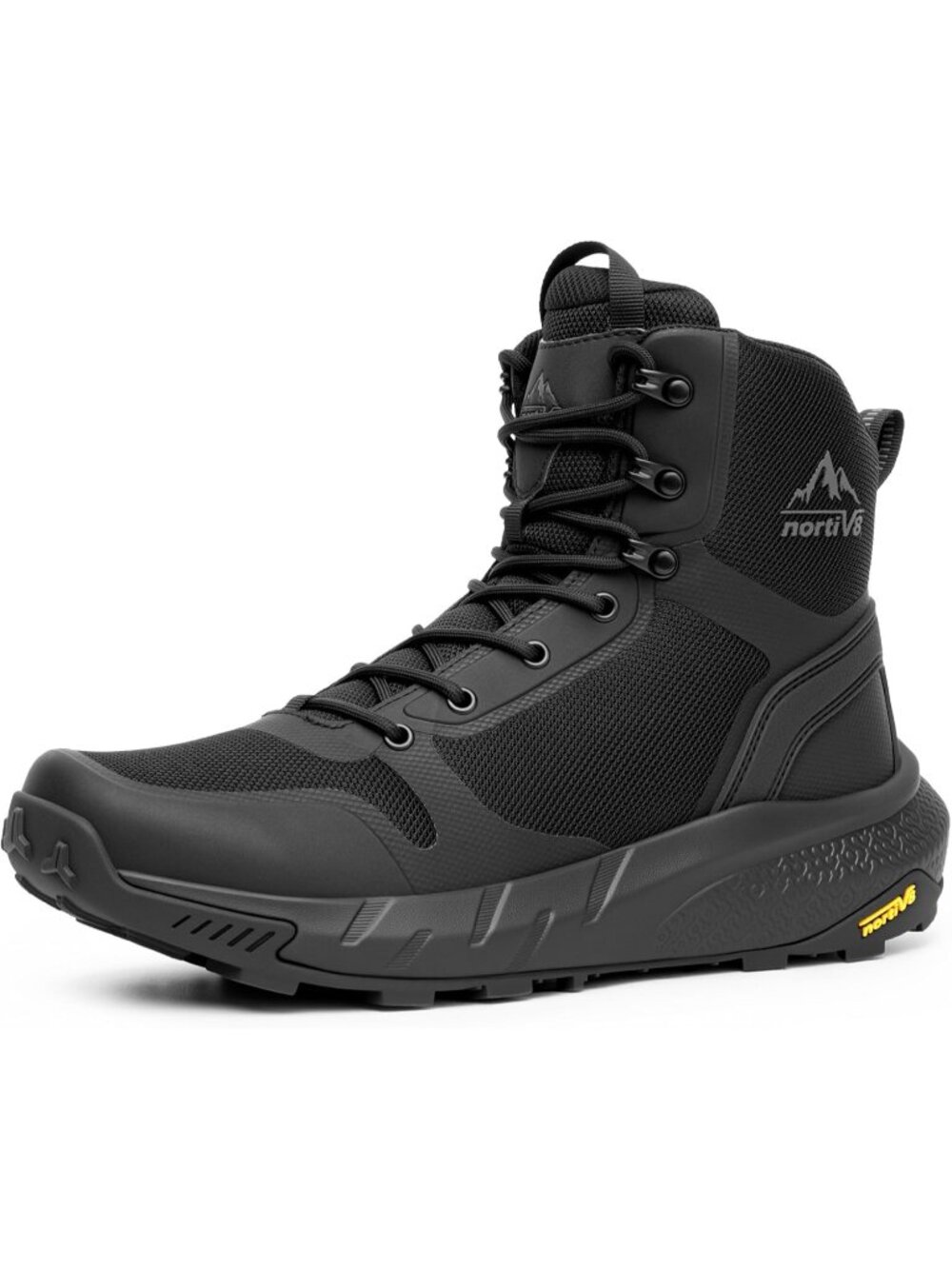 Men's 01-Black Nylon Tactical Military Boots Side Zipper Work Combat Shoes
